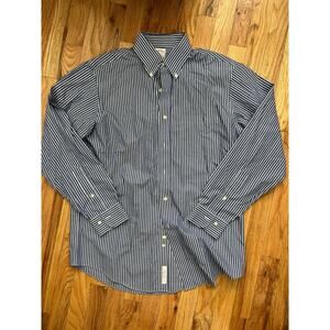 Brooks Brothers Dress Shirt Mens 16 34/35 100% cotton blue white stripe